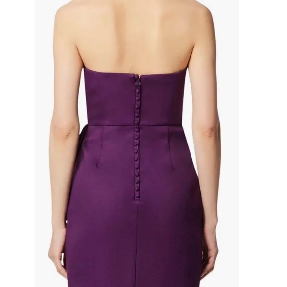 Elliatt Reception Cascade Ruffle Strapless Structured Cocktail Midi Dress Small - Picture 12 of 16